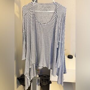 Free People Black and White Striped Tunic